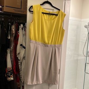 Ann Taylor LOFT yellow and beige dress work business